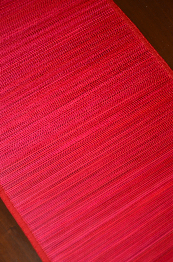 Bamboo Table Runner Plain Medium Red