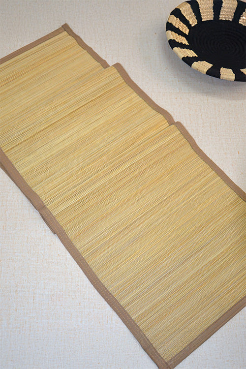Bamboo Table Runner Plain Medium Natural
