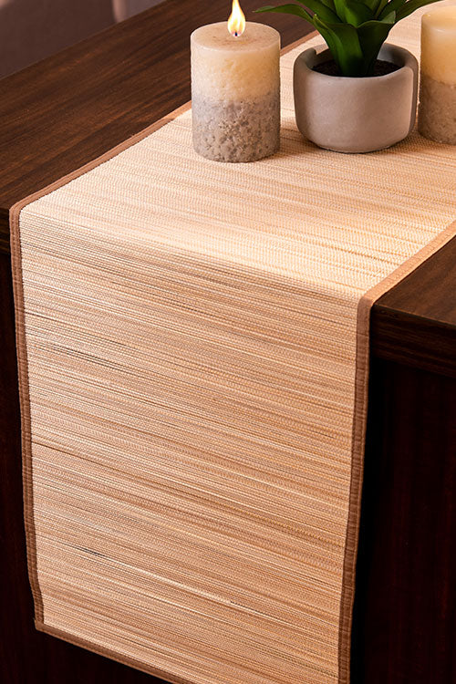 Bamboo Table Runner Plain Medium Natural