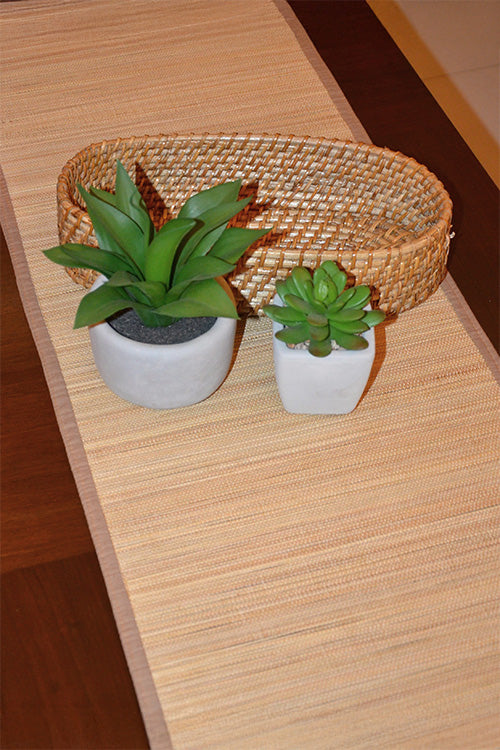 Bamboo Table Runner Plain Medium Natural