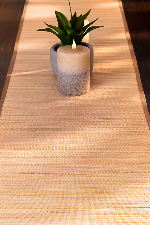 Bamboo Table Runner Plain Medium Natural