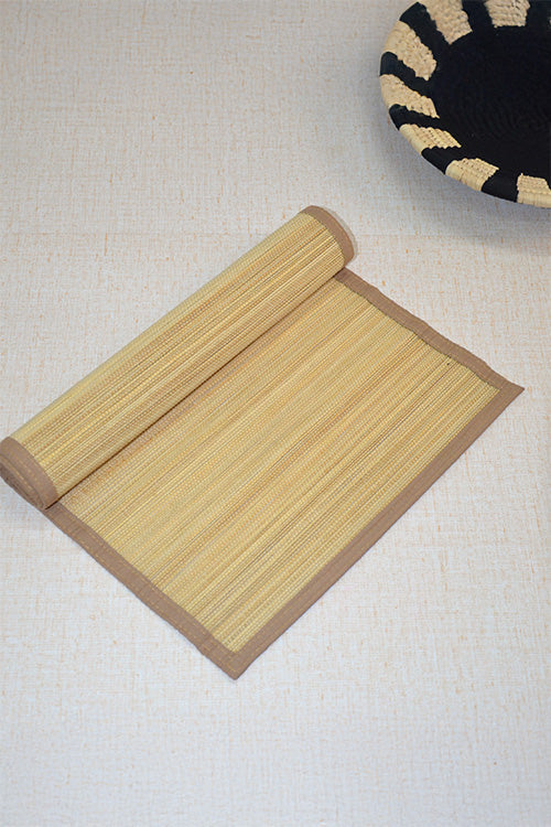 Bamboo Table Runner Plain Medium Natural