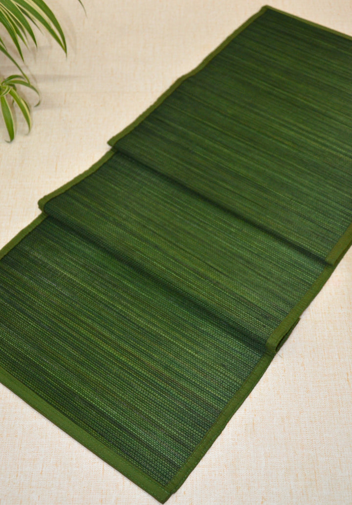 Bamboo Table Runner Plain Medium Seaweed