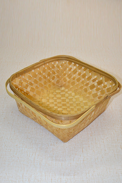 Bamboo Gift Basket Square Natural (Small)