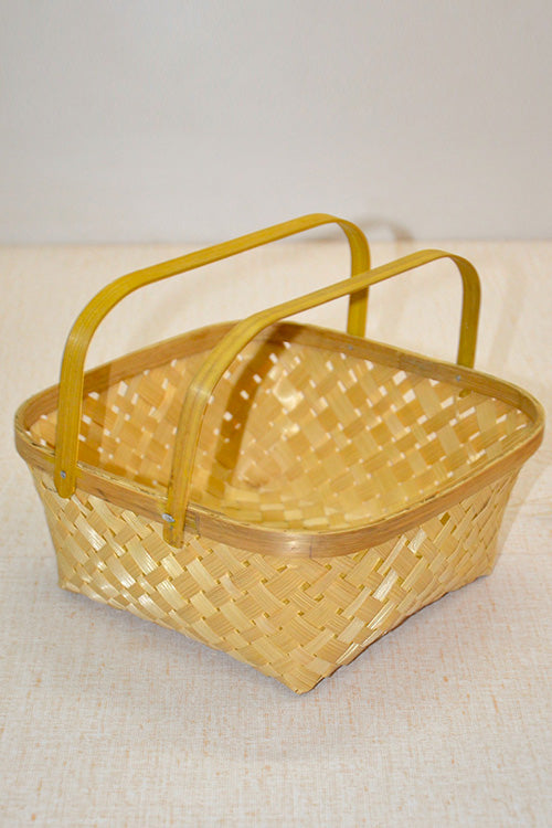 Bamboo Gift Basket Square Natural (Small)