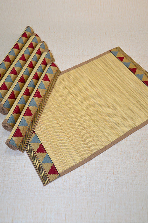 Bamboo Place Mats Brocade Natural (Set of 6)