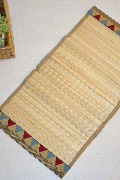 Bamboo Table Runner Brocade Medium (Natural)