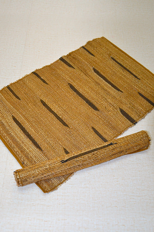 Banana Fibre Place Mats Beige Black (Set of 2)