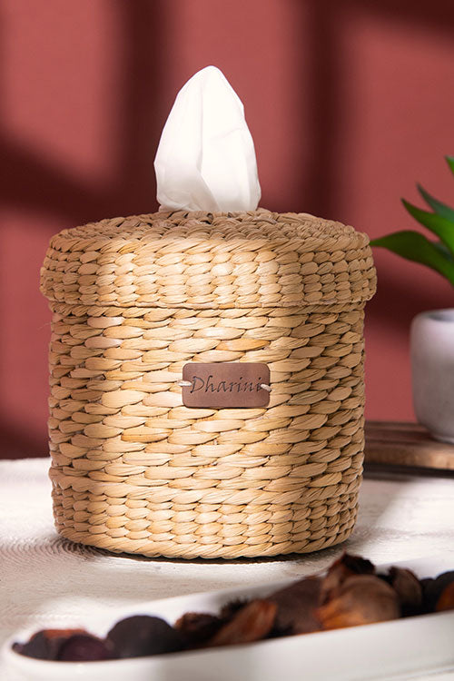 Kauna Round Tissue Box Natural