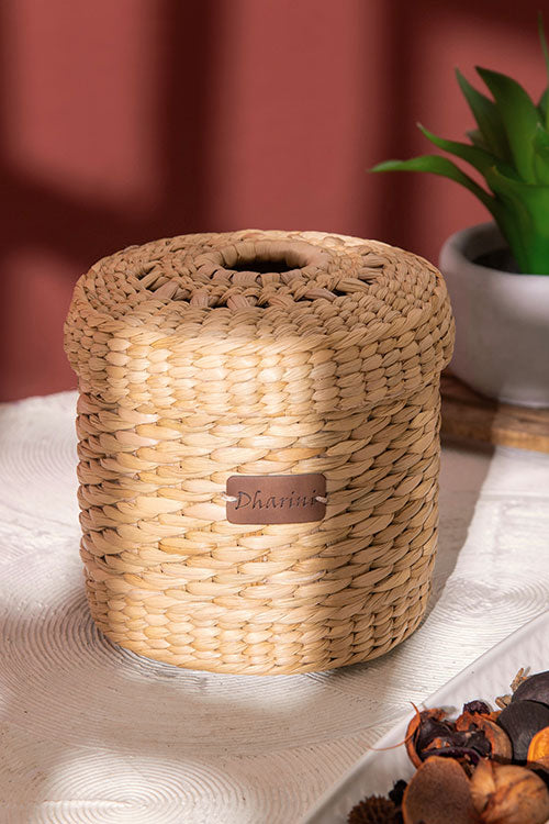 Kauna Round Tissue Box Natural