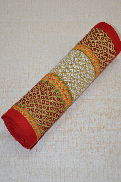 Madurkathi Meditation & Puja Mat Red (2ft x 3ft)