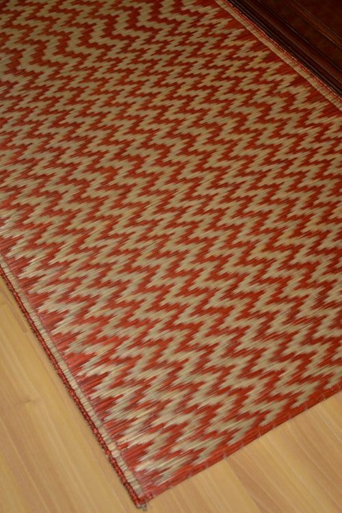 Madurkathi Chevron Floor Mat Rust Natural (3ft x 6ft)