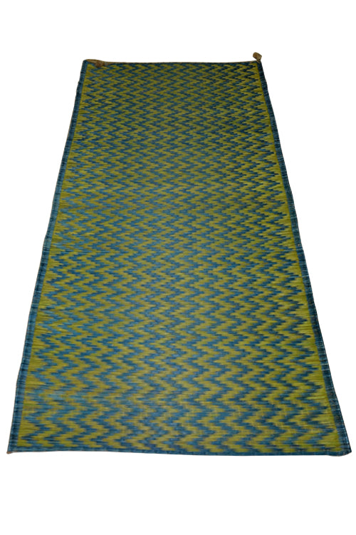 Madurkathi Chevron Floor Mat Green Blue  (3ft x 6ft)