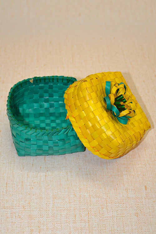 Palm Leaf Gift & Accessory Box (Yellow Green)