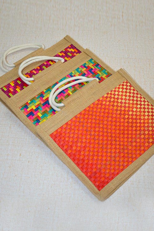 Palm Leaf and Jute Bag Small (Assorted)