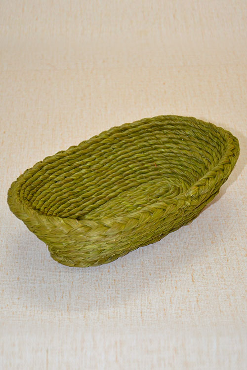 Sabai Grass Oval Basket Green (Small)