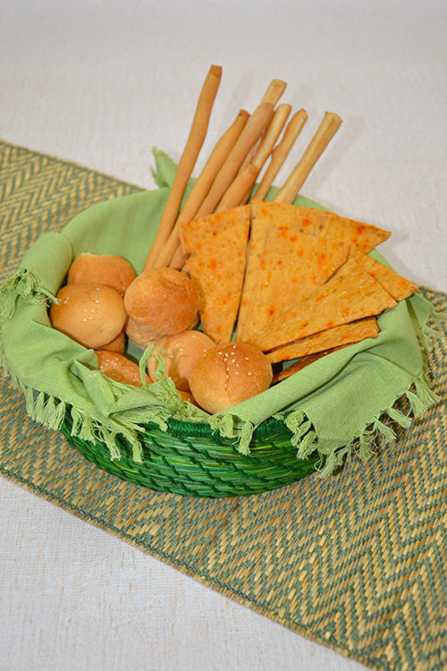 Sabai Grass & Jute Baskets Green (Set of 2)