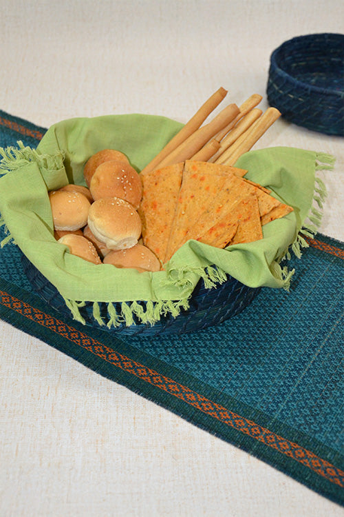 Sabai Grass & Jute Baskets Blue (Set of 2)