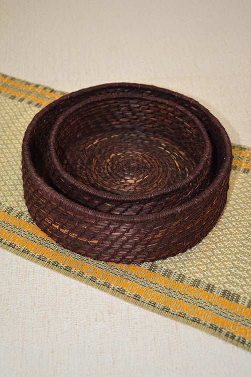 Sabai Grass & Jute Baskets Brown (Set of 2)