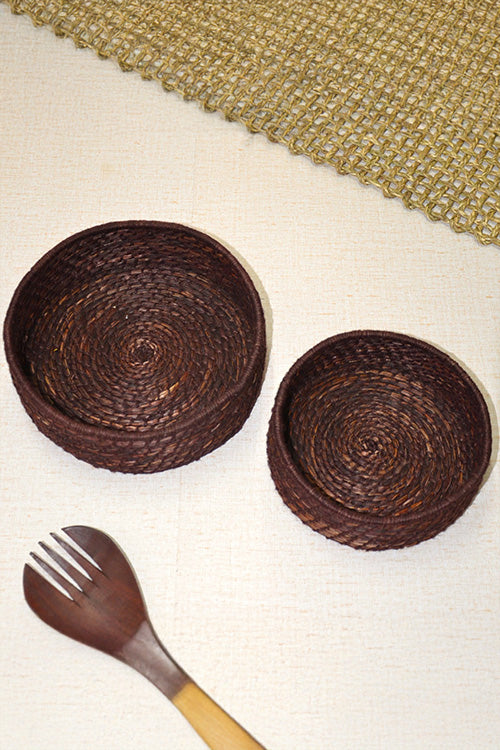 Sabai Grass & Jute Baskets Brown (Set of 2)
