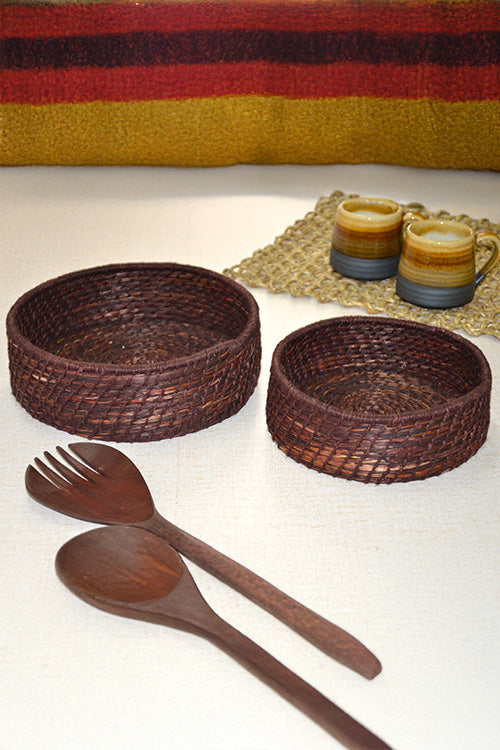 Sabai Grass & Jute Baskets Brown (Set of 2)