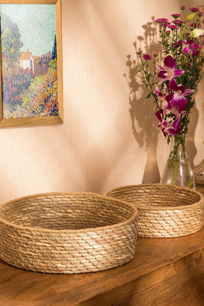Sabai Grass & Jute Baskets Natural (Set of 2)