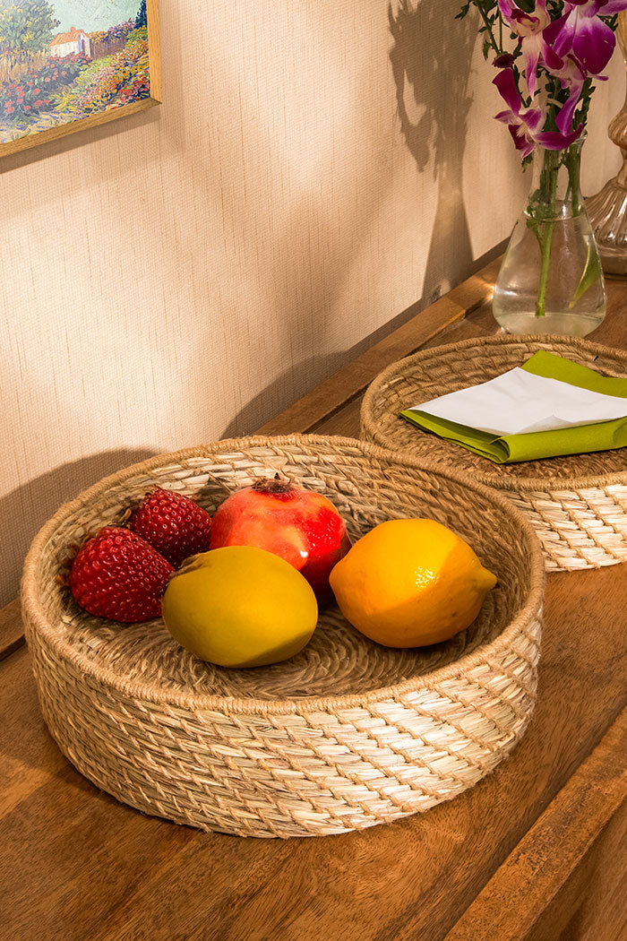 Sabai Grass & Jute Baskets Natural (Set of 2)