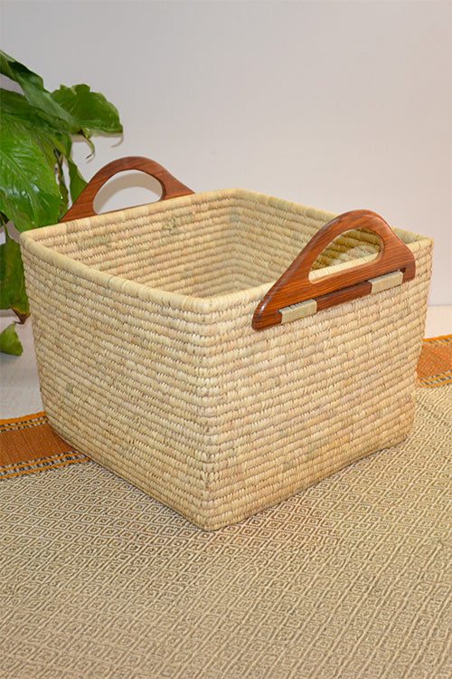 Sabai Grass & Palm Leaf Storage Basket Natural