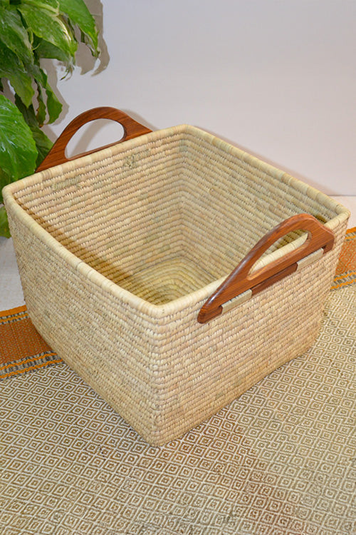 Sabai Grass & Palm Leaf Storage Basket Natural