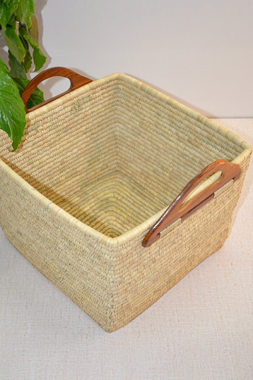Sabai Grass & Palm Leaf Storage Basket Natural