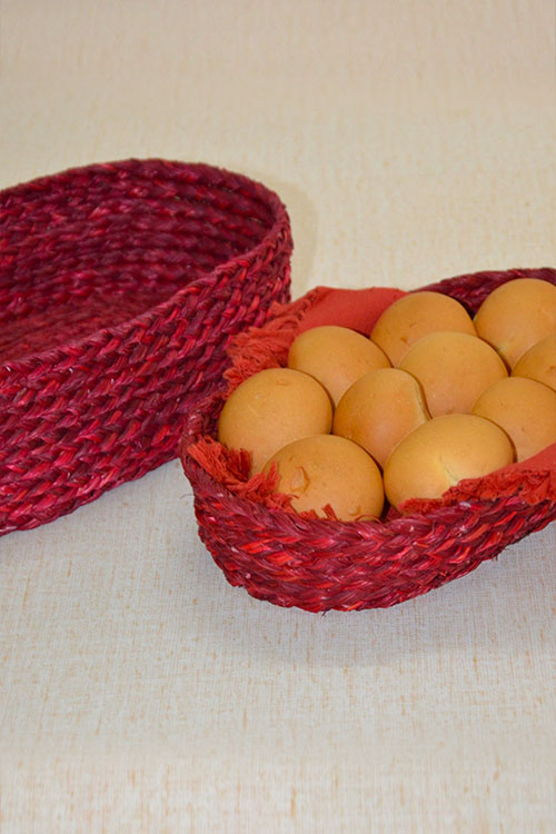 Sabai Grass Bread Basket Set (Red)