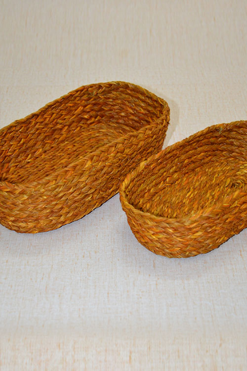 Sabai Grass Bread Basket Set (Mustard)