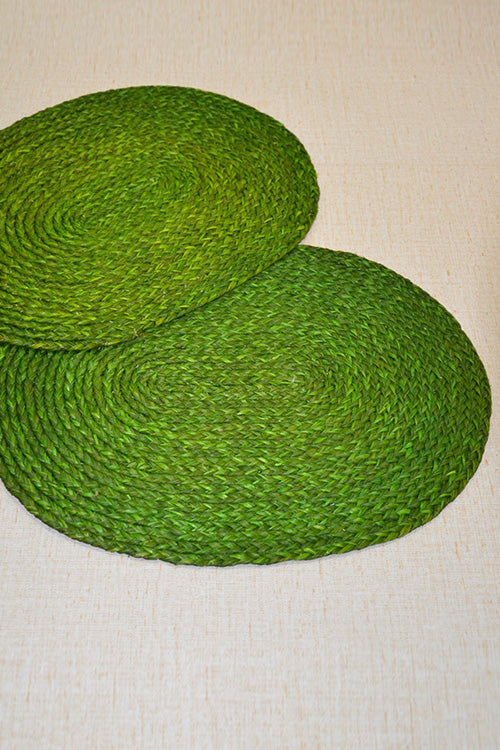 Sabai Grass  Oval Placemats Green (Set of 2)