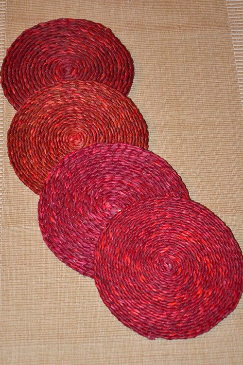 Sabai Grass Coasters Red (Set of 4)