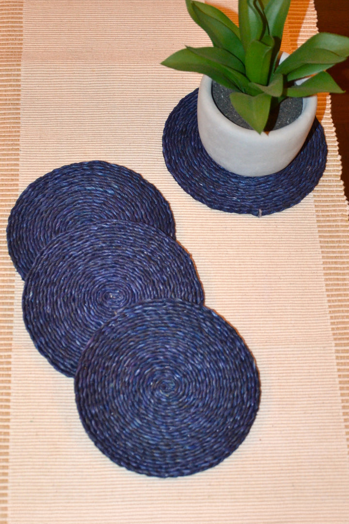 Sabai Grass Coasters Blue (Set of 4)