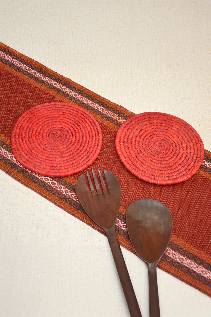 Sabai Grass & Palm Trivets Red (Set of 2)