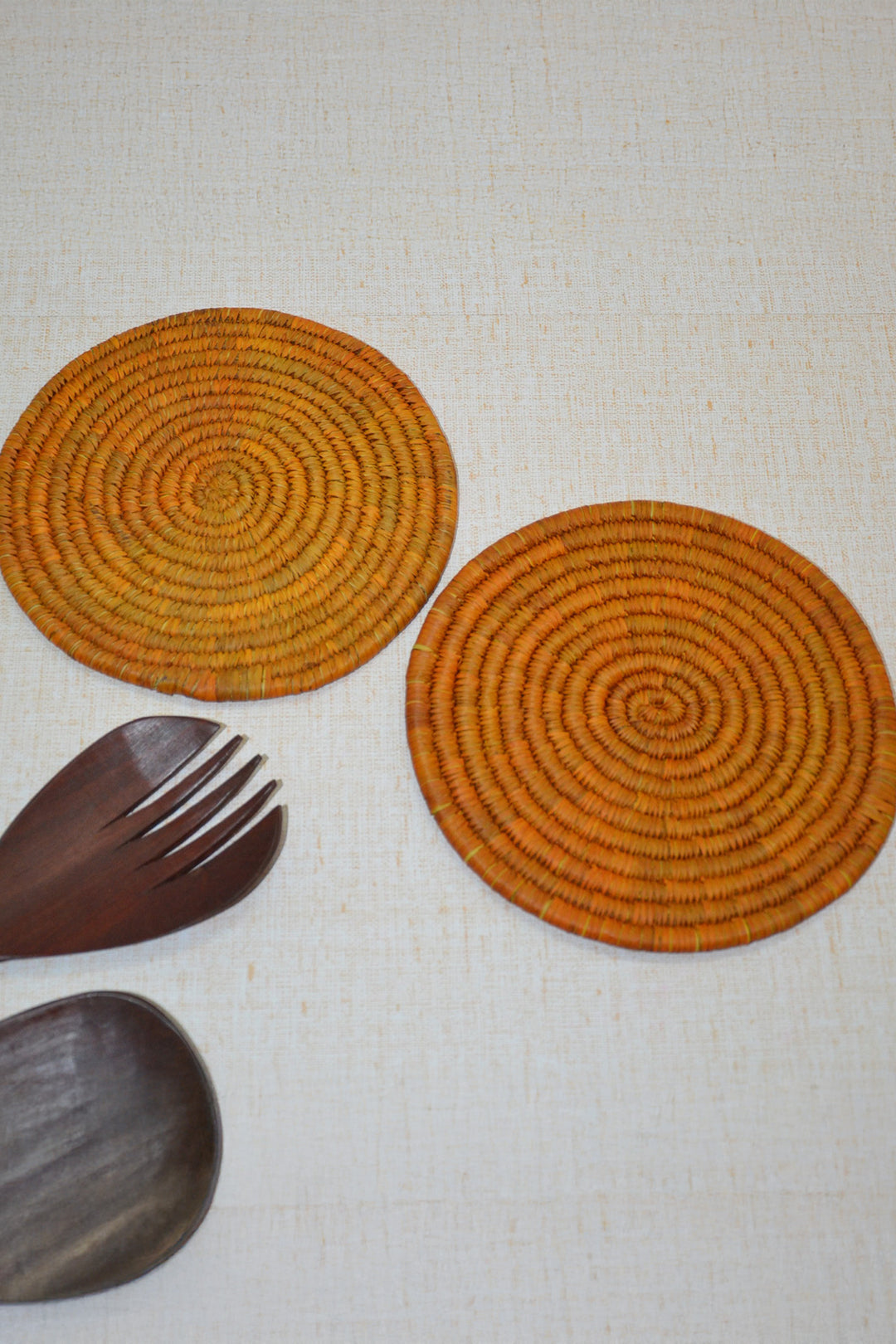 Sabai Grass & Palm Trivets Mustard (Set of 2)