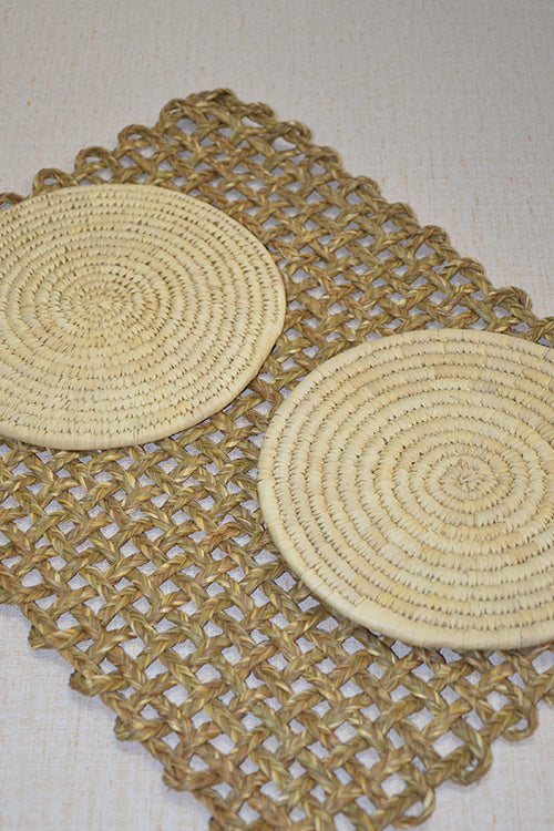 Sabai Grass & Palm Trivets Natural (Set of 2)