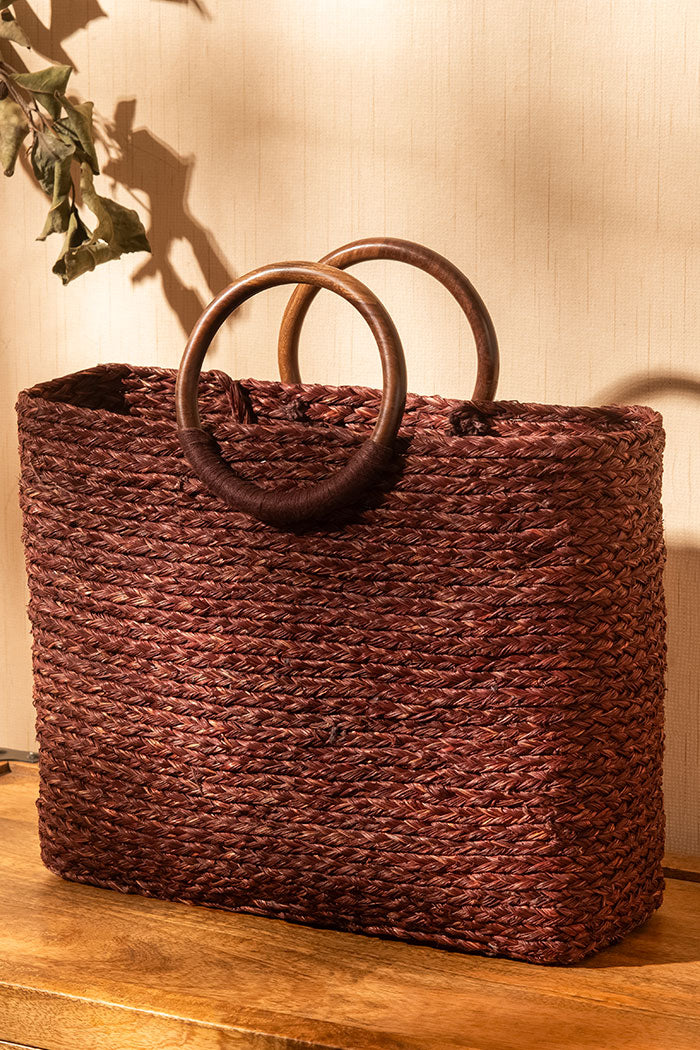 Sabai Grass Basket Bag Brown