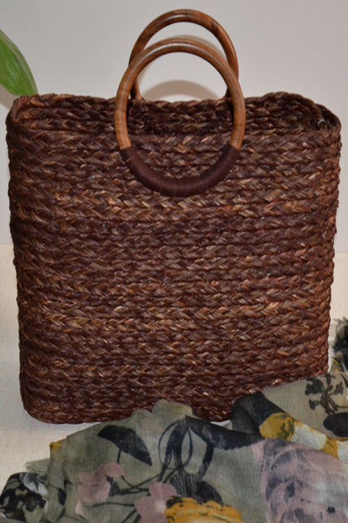 Sabai Grass Basket Bag Brown