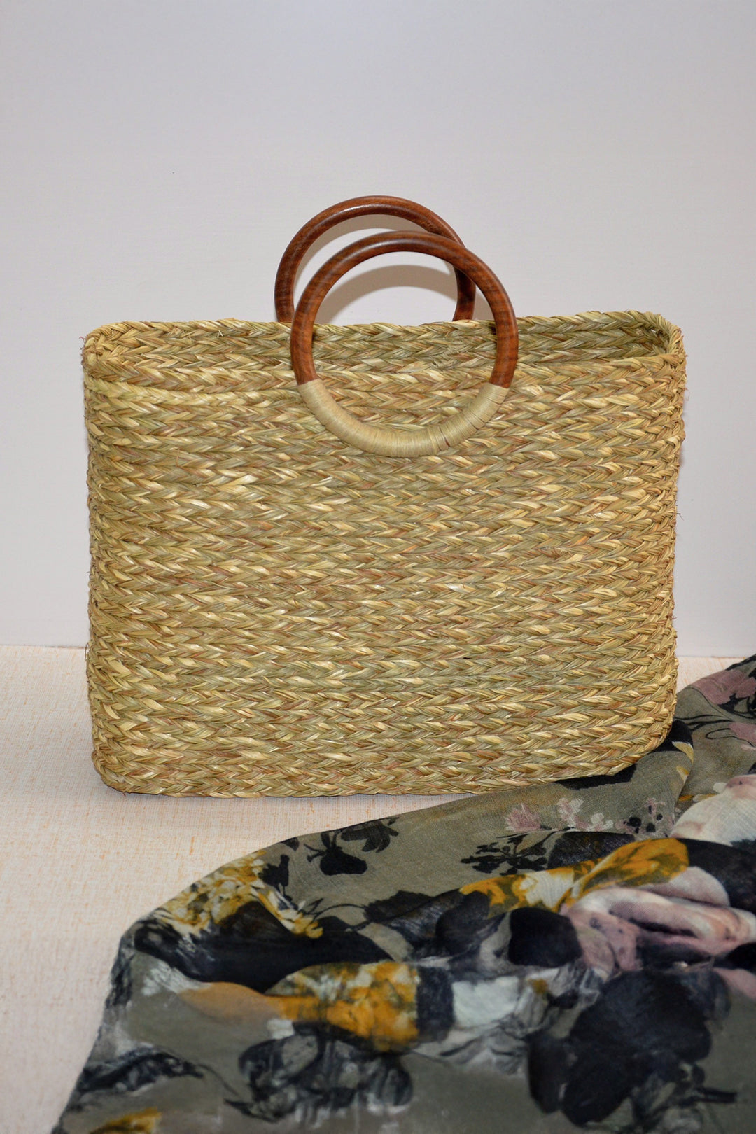 Sabai Grass Hand Basket Bag Natural