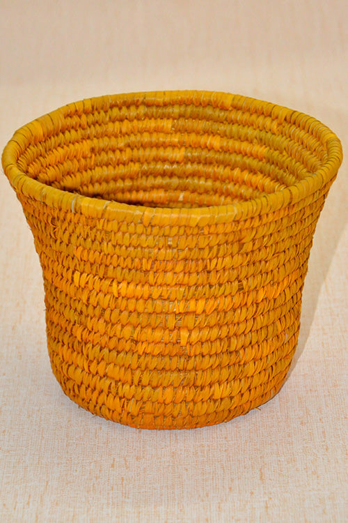 Sabai Grass & Palm Leaf Bin & Planter Mustard (Small)