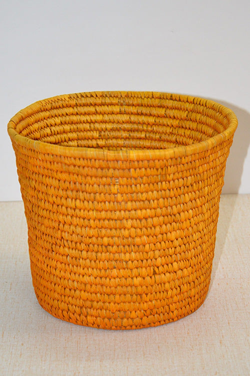 Sabai Grass & Palm Leaf Bin & Planter Mustard (Large)