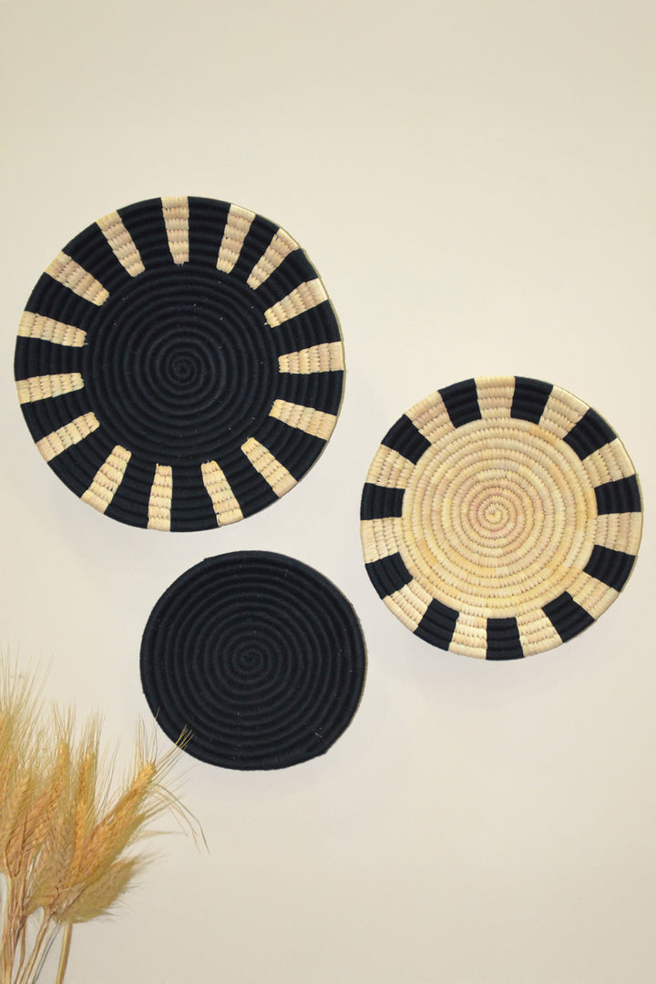 Sabai Wall Baskets Black Natural (Set of 3)