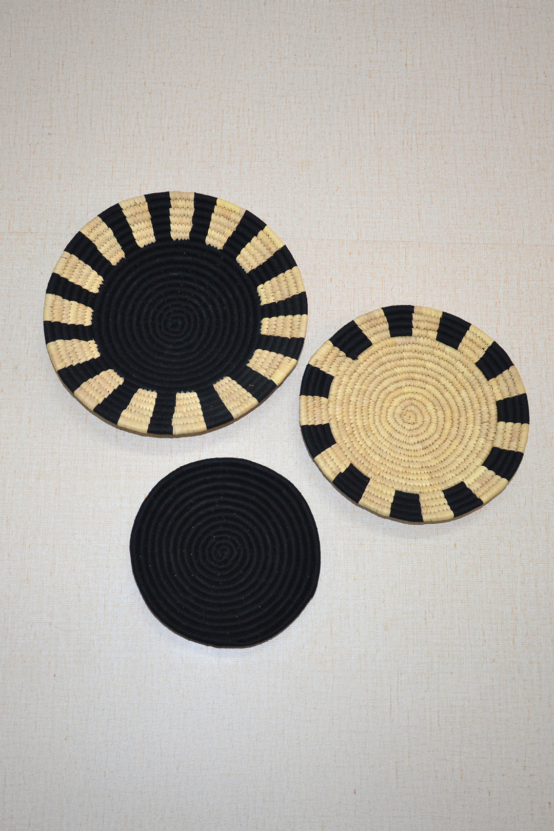 Sabai Wall Baskets Black Natural (Set of 3)
