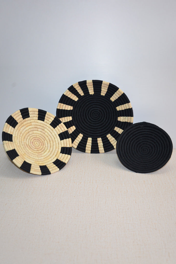 Sabai Wall Baskets Black Natural (Set of 3)