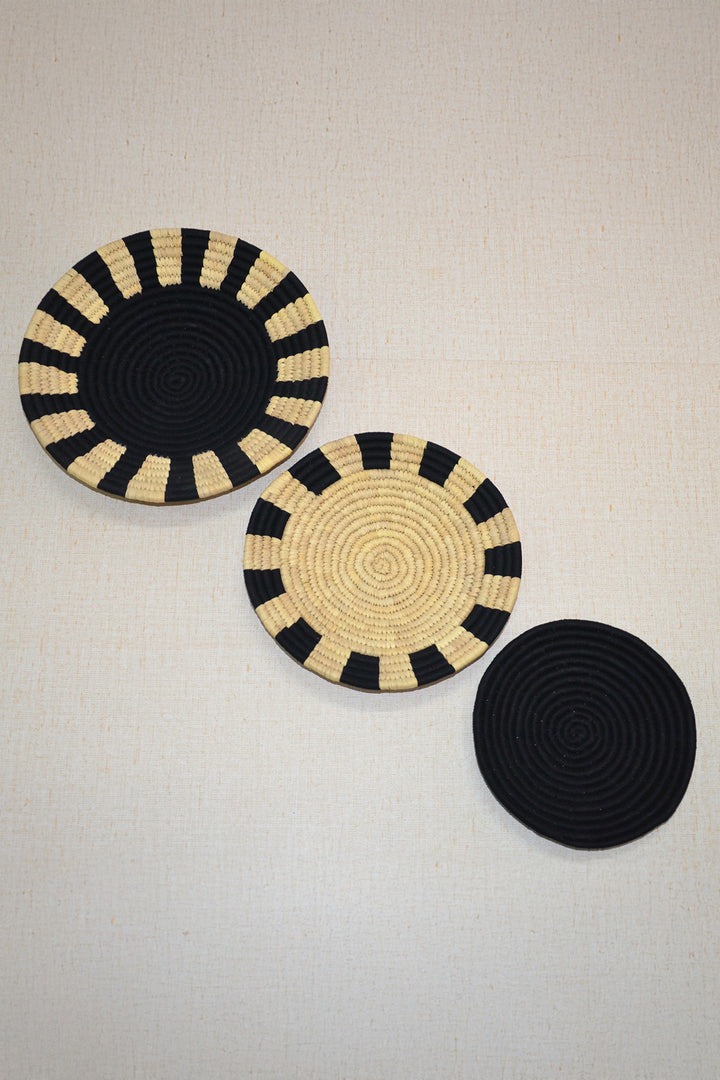 Sabai Wall Baskets Black Natural (Set of 3)