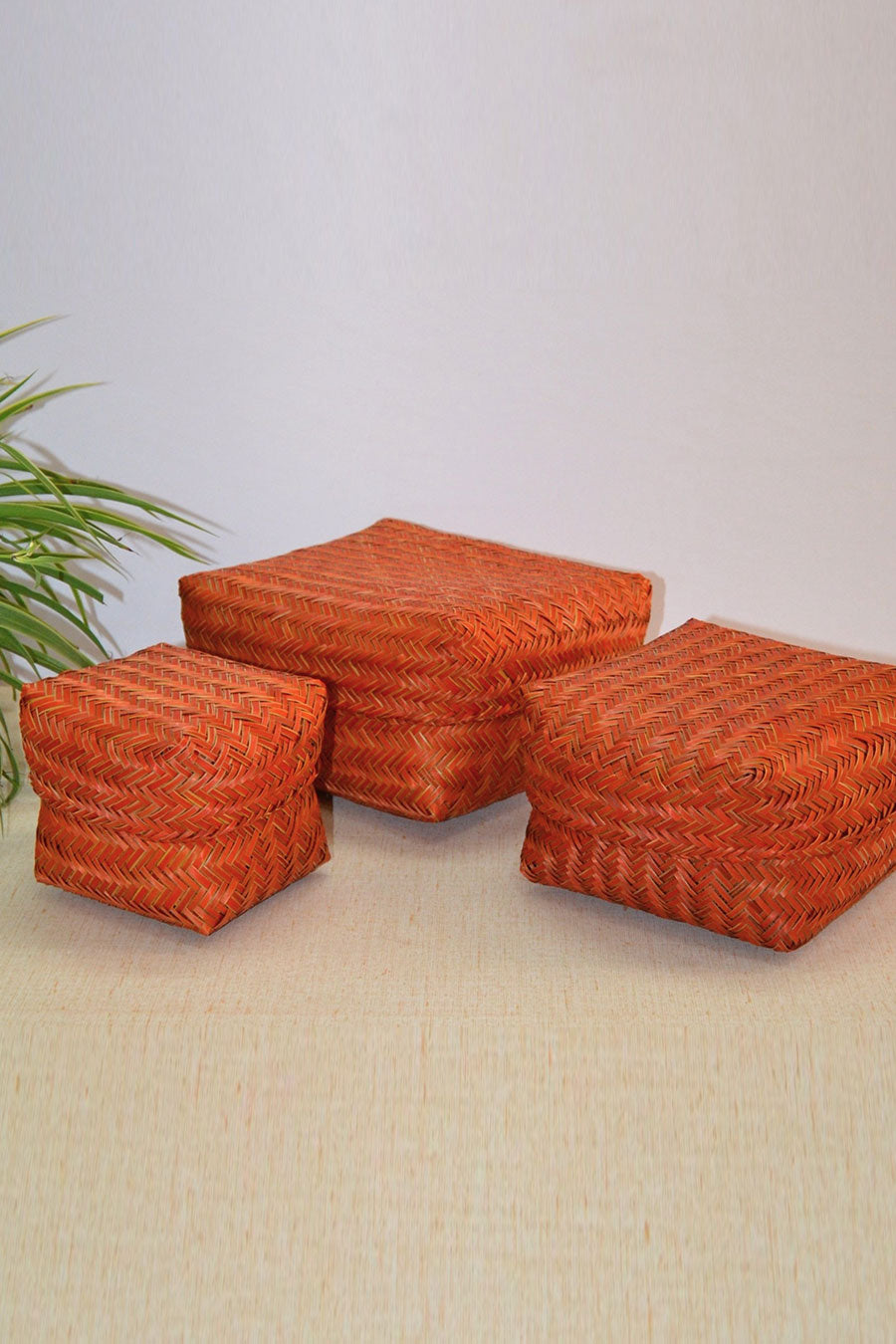 Sitalpati Gift & Utility Boxes Rust (Set of 3)