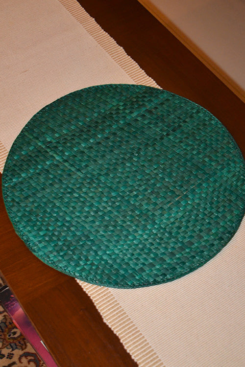 Screw Pine Round Mat Green