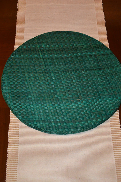 Screw Pine Round Mat Green